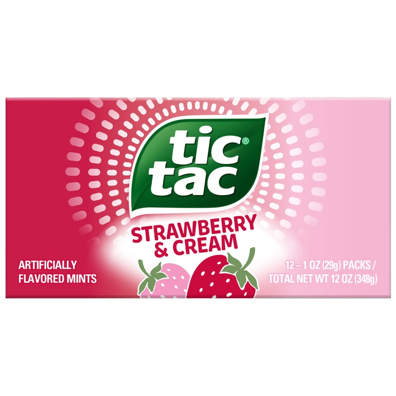 Tic Tac Strawberry & Cream Flavored Mints, Bulk 12 Pack,