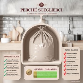 GECO Green ECOmmerce - 60 Waste Bags 40 Litres - 55 x 65 cm with Pull and Close Handles | Waste Bin Bags for Separated Collection - Anti-Drop, Ultra Resistant, Green