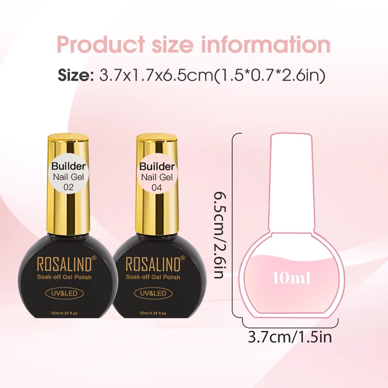 ROSALIND Builder Gel for Gel Nails 2 Colours Milky White