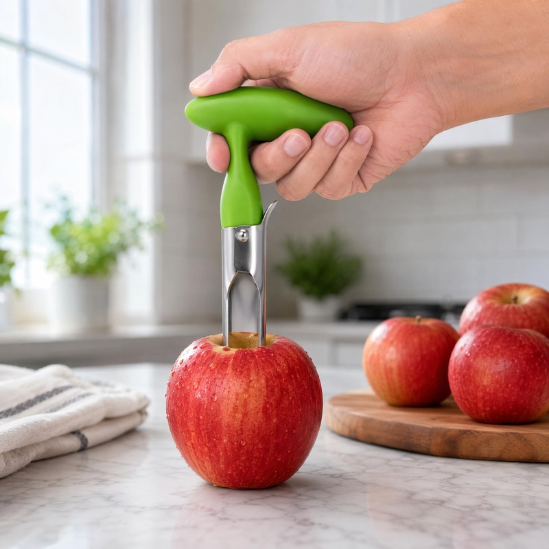 Onion Holder Apple Corer 2Pc Stainless Steel Kitchen Prep Tool