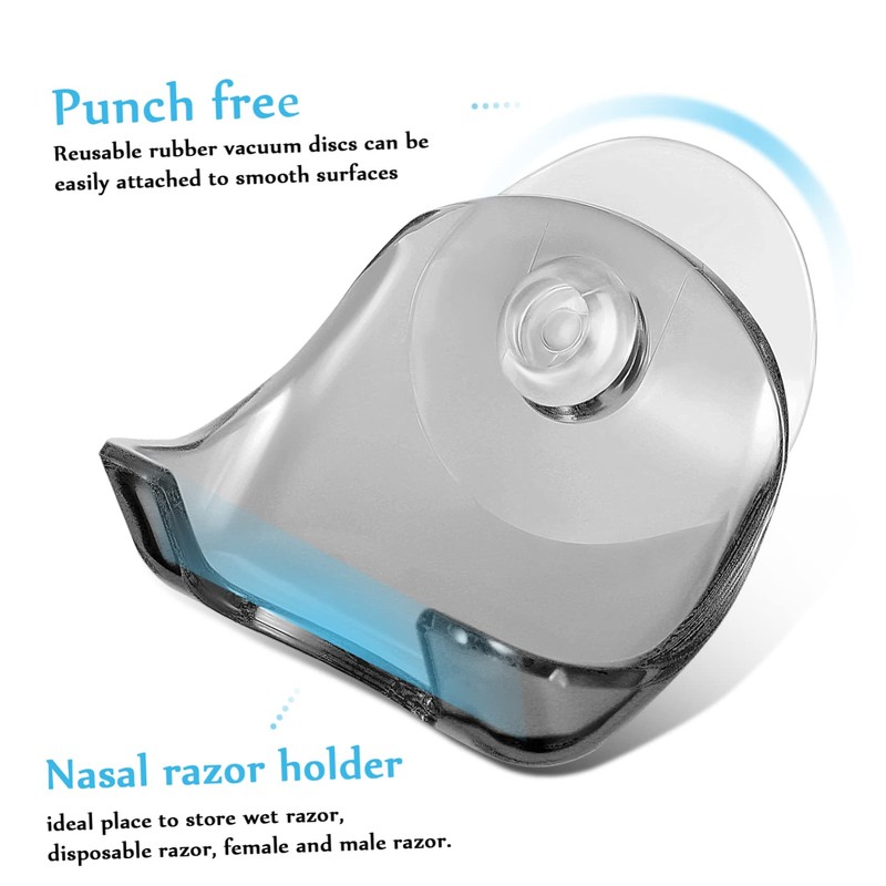 Baluue 6pcs Suction Cup Razor Holder Bathroom Hooks Shower Hooks