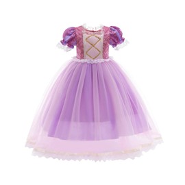 [lien baby] CCBR Princess Dress, Cosplay, Dress, Costume, Event, Recital, Christmas, Birthday Gift, Kids, Girls, Accessories Set, 100, 110, 120, 130, 140, 150 (CRD Purple Pink, 120)