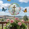 Hanging Wind Spinners Outdoor - Metal Cross Decor 3D Wind