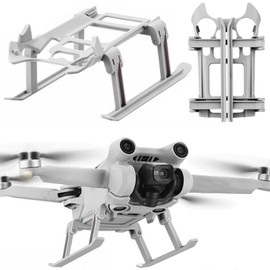 SQAQS Landing Gear, Leg Foldable Extension Kit for Drone Accessories, Lightweight Height Extension Device Protective Cover Accessories, Anti Drop Buffer Training Stand Accessories(Mini 3/3 Pro)
