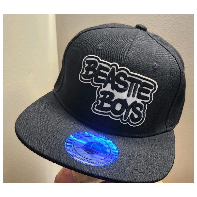 Beastie Boys Band Hat Solid Black Flat Bill Snapback Hat
