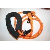 DOYOO Collar, 5 ft Rope Leash, Bowl, Orange 3 Piece