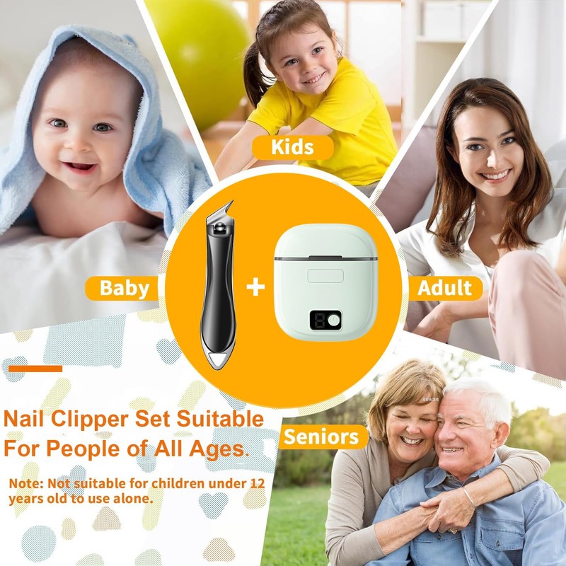 Electric Nail Clippers, 2025 Improved Nail Clippers Set, Includes an
