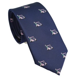 ZENXUS Navy Tie for Men, Sports Designer Necktie of Golf