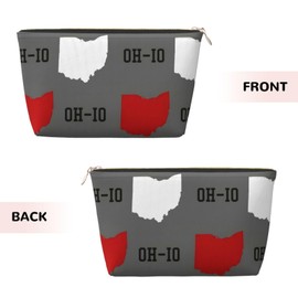 DITXIT Ohio State Gray Cosmetic Bag Travel Makeup Bag Organizer Toiletry Bag with Zipper Storage Pouch Coin Purse Brushes for Women Girls Gifts