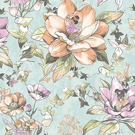 Holden Floral Fairies Wallpaper Colourful Flowers - Teal Green/Multi 13210