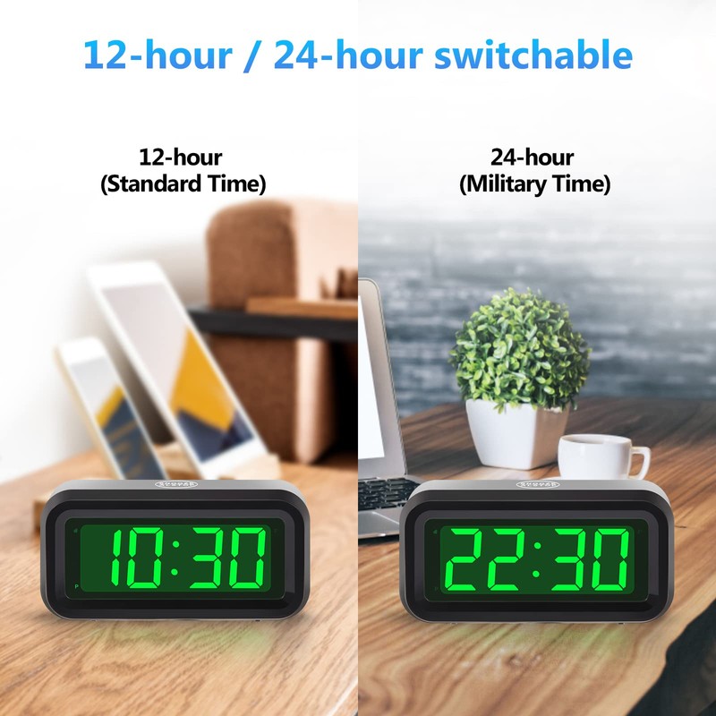 Timegyro Digital Alarm Clock Battery Operated with LED Display for