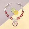 WOLONGFUHU Circle Link Necklace for Women Men Chunky Statement Acrylic