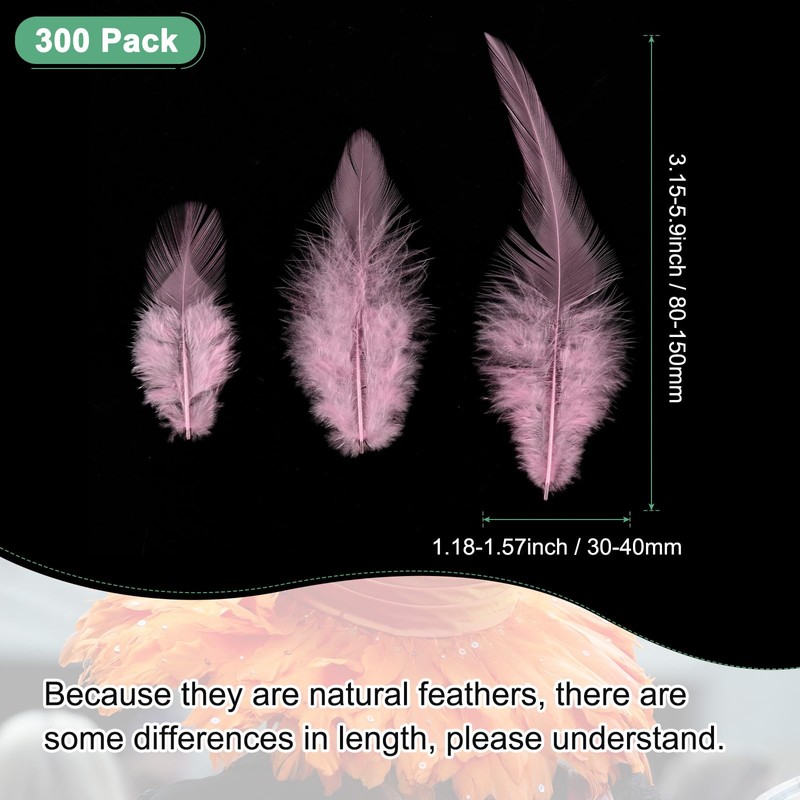 M METERXITY 300-Pack Saddle Hackle Rooster Feather, 3-6 Inch /