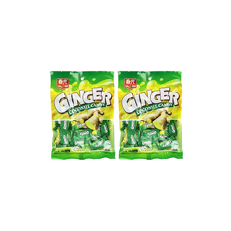 Chun Guang Ginger Coconut Candy (Ginger Coconut 5.6oz, 2pack)