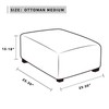 Easy-Going Stretch Square Ottoman Cover 30x30x15inch Cream