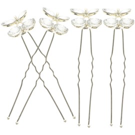 FOMIYES 4pcs Women Hair Forks Cherry Hair Sticks Rhinestone Hairpins Vintage Updo Hair Accessories for Bride