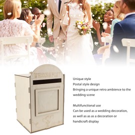 Wooden Wedding Mailbox Post Box, Exquisite Craftsmanship, Vintage Postal Style Design with Lock, Ideal for Weddings, Parties, Anniversaries, Graduations, and Baby Showers (JM01617)