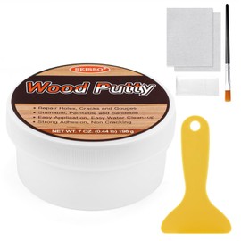 SEISSO Wood Putty, White Oak Wood Filler Paintable, Wood Putty Outdoor Waterproof, Wood Repair Putty Stainable, Wood Furniture Repair kit - Restore Wooden Table, Cabinet, Floors, Door
