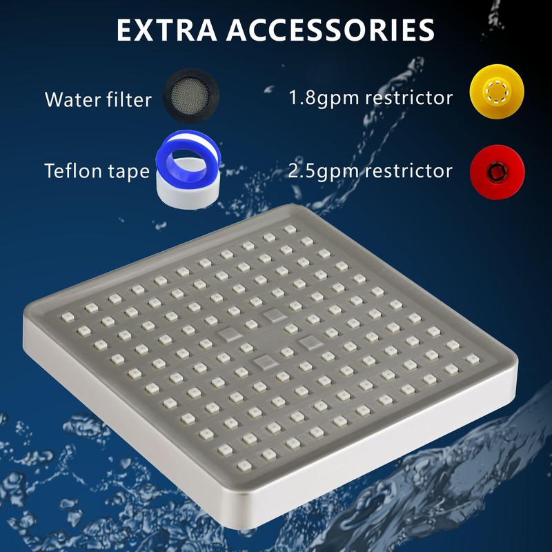 Voolan High Pressure Rain Shower Head - Luxury Modern Look