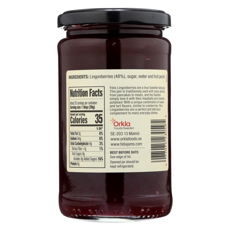 Swedish Lingonberry Preserves by Felix 14.5 ounce (Pack of 2)