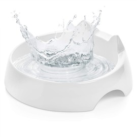 CatGuru Whisker Stress Free Cat Water Bowl, Reliefs Whisker Fatigue, Wide Cat Dish, Non Slip Pet Feeding Bowl, Shallow Pet Food Water Bowls, Non Skid Bowls for Cats (Marshmallow)