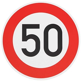 Original Traffic Sign 50 km/h Sign No. 274-50 Road Sign 42 cm Metal with Foil Type 1