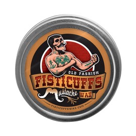 Grave Before Shave- Cera para bigote Stronghold con aroma original de Fisticuffs, lata de 1 oz