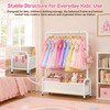 Kids Clothing Rack with Storage Basket Sturdy U-Shaped Dress Up