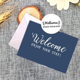 Hotel & Motel Greeting Cards,4x6 inch Welcome Enjoy Your Stay Welcome Guests Card with Envelope,20 Pcs Per Pack