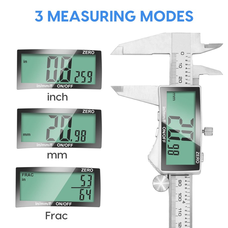 Digital Caliper, 6 Inch Caliper Tool with Extra Large LCD