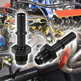 X AUTOHAUX 6AN Male to 3/8" Car Fuel Hose Quick Disconnect Adapter Connector Snap On EFI Fitting Aluminum Alloy Black