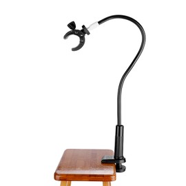 Hffheer Hair Dryer Holder, Pet Hair Dryer Clip Holder 360 Degrees Rotatable Hair Dryer Stand Aluminum Alloy Hair Dryer Rack with Clamp Mount