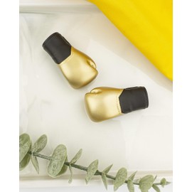 AQKILO Boxing Gloves Mini Finger Puppets, Knock Out Your Stress! Weird Stuff Random White Elephant Gifts, Gold - 2Pcs