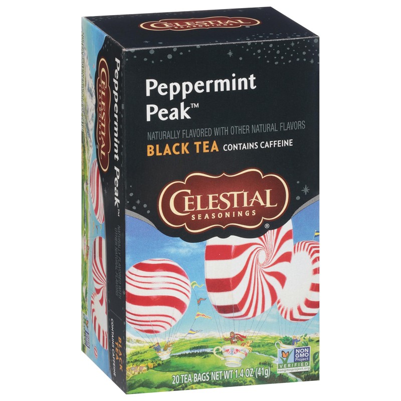 Celestial Seasonings Peppermint Peak Black Tea, 20 Tea Bags