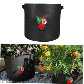 Levemolo Christmas Patterned Planting Container Bag for Garden Breathable Planting Pouch for Use for Vegetables