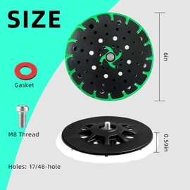 Upgraded 202460 6-Inch Hard Sanding Pad, Compatible with Festool ETS 150/3 EQ, ETS EC 150/5 EQ, ETS EC 150/3 150/5 EQ Sander, 17/48-Hole Hard Pad (1Pack)