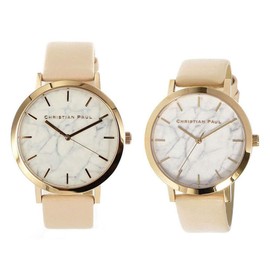 Christian Paul MR-07MRL-02 Pair Watch, 1.7 inches (43 mm), 1.4 inches (35 mm), Baby Pink