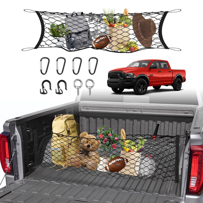 Karltys Truck Bed Cargo Net for Dodge Ram 1500 2019-2024