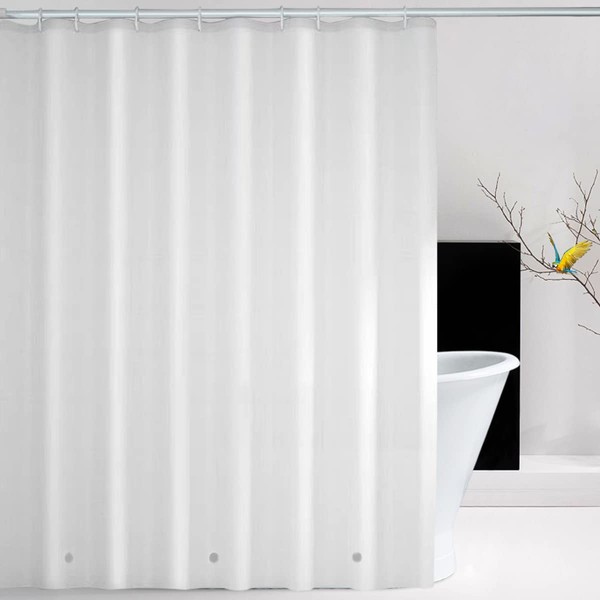 Escerleent White PEVA Shower Curtain Liner for Bathroom - Heavy