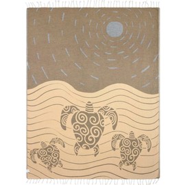 Sand Cloud Turkish Beach Towel - Sand Free - 100% Organic Turkish Cotton Yarn - Quick Dry Towel for Beach, Picnic Blanket or Throw - As Seen on Shark Tank - Sunset Swim