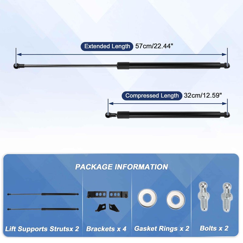 ARISELIFT Front Hood Lift Supports Struts for Volkswagen Jetta MK7
