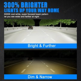 SHENKENUO LED Headlight Kit H4 HB2 9003 6000K Hi/Low Beam Bulbs for HONDA CIVIC 1992-2003