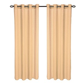Lavish Home 63-95T938-G Olivia Jacquard Grommet Single Curtain Panel, 95-Inch, Gold