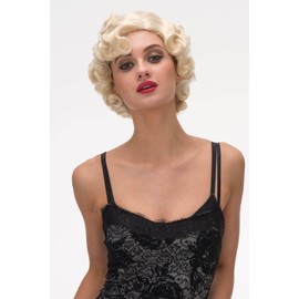 Blonde 1920s 1930s style wig, short with finger waves: Diva golden blonde #24B