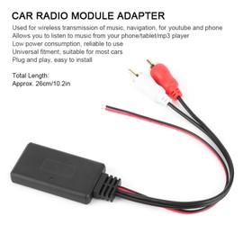 KIMISS Adaptador de Cable AUX, Universal Adaptador de módulo Bluetooth inalámbrico Cable Auxiliar de Audio AUX 2 RCA Conector de Radio de automóvil
