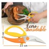 J.H. Company Tijeras De Cocina Curva Corta Carne Hueso Ergonomica