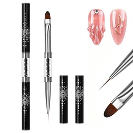 1Pcs Dual‑Ended Builder Gel Brush, Nail Art Brush for Polygel