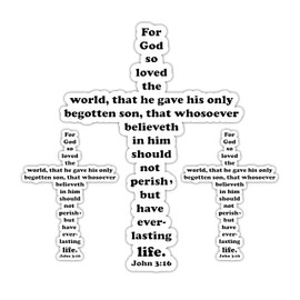 John 3:16 Sticker – Jesus Vinyl John 3:16 Decal for Car, Truck, and Van – Removable Indoor & Outdoor Use for Laptop Sticker – Waterproof Decal for Window & Waterbottle – Set of 3 Imp- 039