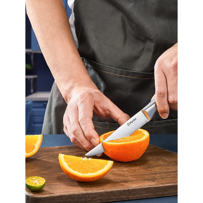 D.Perlla Steak Knives, Super Sharp Straight Edge Steak Knife Set