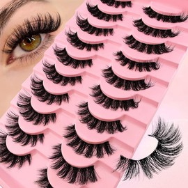 Natural Look Eyelash Extensions, 10 Pairs/tray 15mm Self Grafting Curl Strip Eyelashes, Eye Makeup Enhancement False Eyelashes for Women & Girls, Lashes Extension Kit